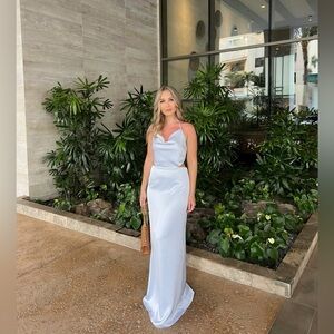 WORN ONCE NBD Kira Gown in Pale baby blue